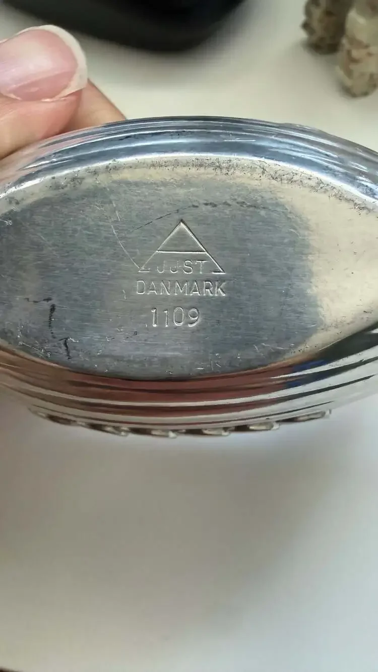Just Andersen Denmark Pewter Viking Ship Salt Cellar No. 1109